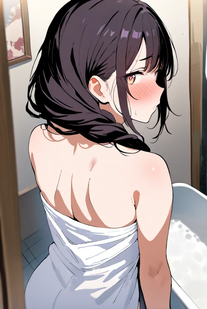 Two women passionately making out with each other inside the shower, they're wet, pinned against a wall, hugging tight, very passionate