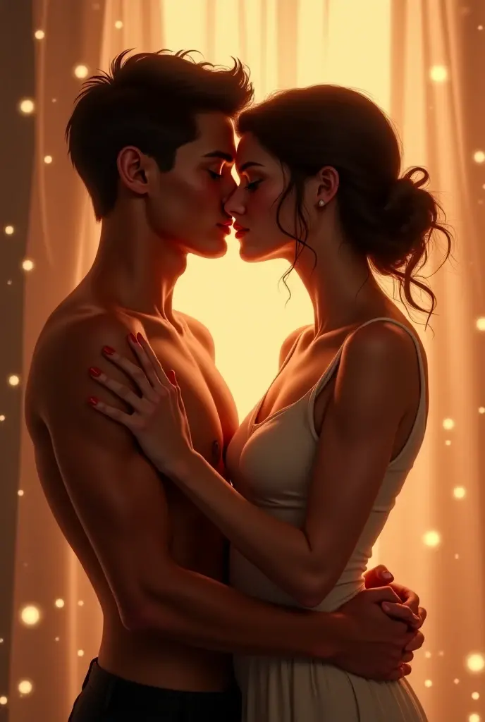 A man kissing a woman