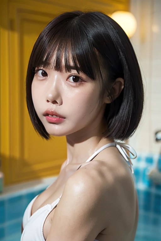 15 year old female、the body is slim、(Exposing the breasts)、(Exposing the breasts)、全naked、naked、(Small breasts)、bangs