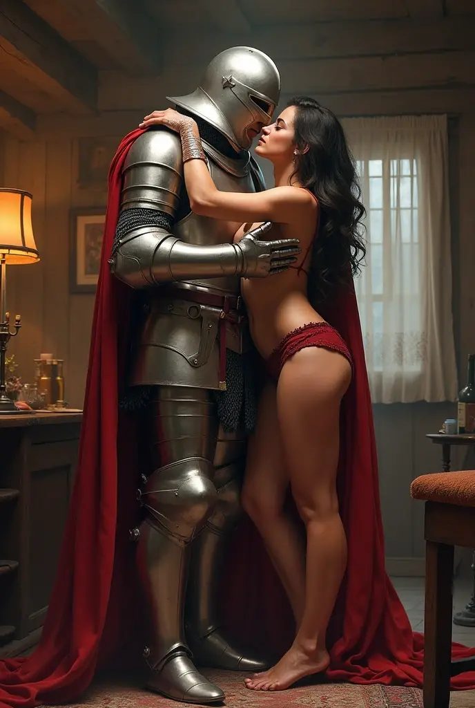 A white knight ravished by a innpeekers adult daughter in a village
