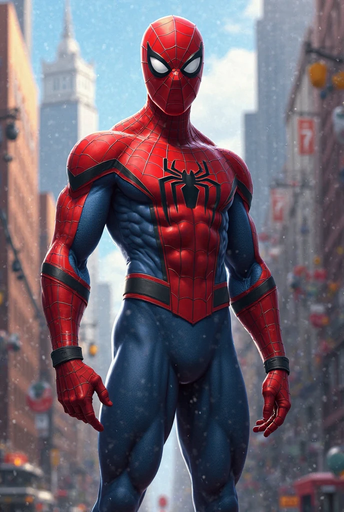 30-year-old man, is spiderman 2099, Marvel comics, Biceps and triceps defined, big pectoral, strong feathers, strong deltoid, defined abdomen,strong forearm, thick neck aesthetic, in the style of realistic renderings, spider-man 2099, 8k, black color costume, epic, dramatic, fantastic, full body view, intrigued design and details, dramatic lighting, hyper-realism, realistic photo,  cinematic, 8k, detailed face, dramatic photo, epic photo. --auto --s2
