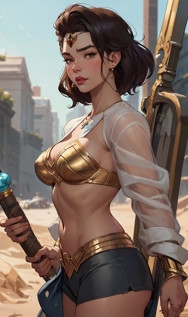 portrait of a beautiful sexy woman, cleavage, large round breats, warrior, cowboy_shot, realism, fight stand, battle field<lora:Dandonfuga:0.7>