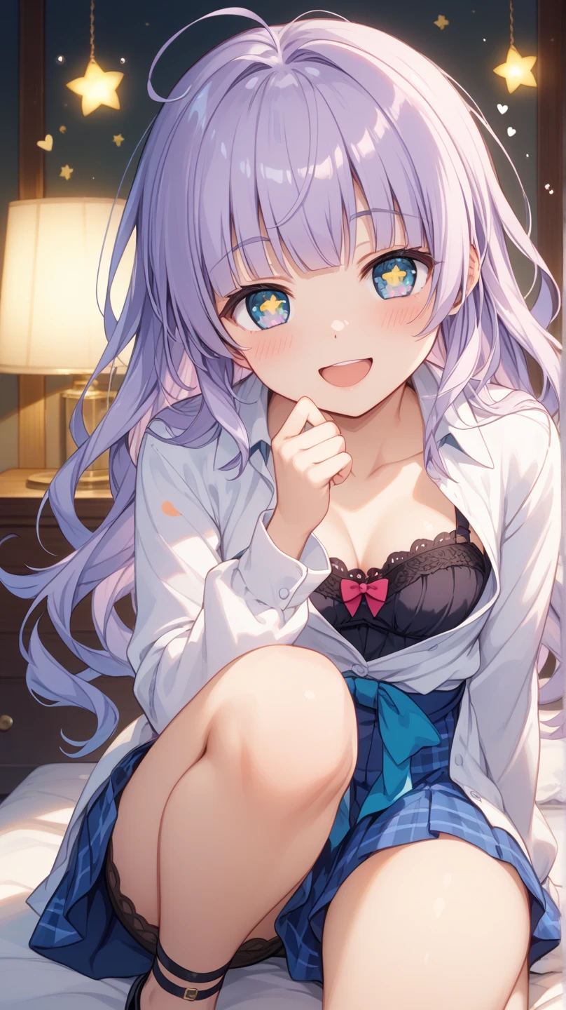 ((8k, Highest quality, masterpiece: 1.3)),Ultra-high resolution,(1 girl, alone), (Color changing eyes, Ultra-detailed, Expressive brilliance, Glitter, Glowing Eyes), Highly detailed eyes, Highly detailed face, Random Hair, ((pastel colour)), A playful young woman with pastel lavender hair styled into twin tails, sitting on the floor of her cozy bedroom during a lazy afternoon. She is wearing a white bikini with frilly edges, and as she leans forward to grab her phone, (the string of her bikini top suddenly comes undone, causing it to fall out of place). Her face flushes pink with embarrassment as she quickly presses the loose top against her chest with one hand. The camera captures her from a side angle, highlighting her surprised expression and the vulnerable moment. The soft afternoon light filters through the curtains, casting a warm, golden glow in the room.

