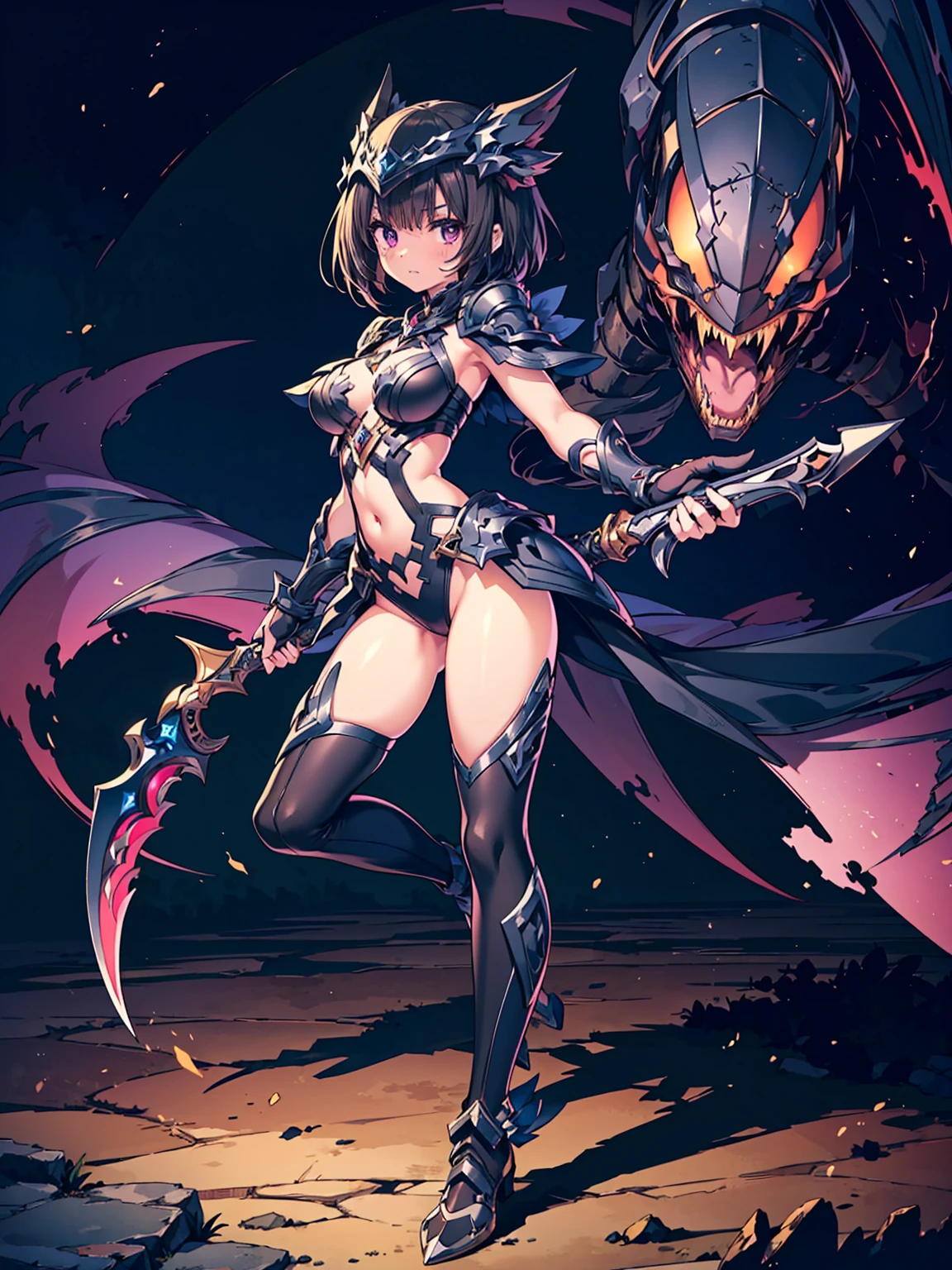 最high quality、high quality、Simple cloth armor、10Year old girl adventurer、Pitch-dark underground labyrinth、No light、Having slimy liquid poured over your body、Shorts、Equipped with a dagger and a shield, The lower half of the body is like jelly