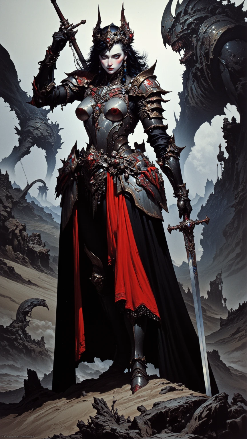 a realistic digital painting of (Rihanna:1.0), of a human female necromancer, engaged in a moment of commanding dark magic, embodying an image of both allure and dread.Her face bears subtle but meticulously applied makeup. Her eyes are highlighted with (dark smokey eyeshadow:1.2), the greys and blacks mirroring the ominous energies she commands. Long, (defined lashes:1.2) frame her intense gaze, further accentuated by a thin stroke of black eyeliner. Her lips are painted a (deep crimson:1.3), reflecting her dark arts, while her cheekbones are subtly dusted with a mauve blush.She's donned in (ornate dark robes:1.5), a perfect blend of fashion and utility for a master of the arcane. Intricate (silver patterns:1.4) adorn the fabric, glowing ominously with her necromantic power. Her arms are extended in a gesture of control, fingers traced with (glowing magical tattoos:1.6) matching the patterns on her robes.A (circle of reanimated skeletons:1.6) surrounds her, rising from the ground at her command, their glowing eyes a chilling blue in the dim light. In the sky above, (dark storm clouds:1.5) gather, lit sporadically by flashes of ghostly green lightning, mirroring the power of the necromancer.The setting is a desolate graveyard, under a sky filled with ominous storm clouds. The scene is illuminated by the unnatural glow of her magic, casting eerie, elongated shadows, and highlighting her facial features and the intricate patterns on her robes.The artwork should be of (highest quality:1.4), akin to a masterpiece by artists like (H.R. Giger and ZdzisBaw BeksiDski:1.3), creating a perfect harmony between the morbid beauty of her craft and the grim surroundings , Half-up, half-down hairstyle with crystal hairpins: Long, wavy hair styled in a half-up, half-down hairstyle with sparkly crystal hairpins holding back the top half, giving off a luxurious and glamorous feel. wearing (As female Ezio Auditore from Assassin's Creed, dressed in the signature white hooded robe, parkouring across a beautifully rendered Renaissance-era cityscape, leaping from rooftop to rooftop or engaging in stealthy combat:1.2) , (She stands with her back to the camera, looking over her shoulder with a smoky gaze. Her body is slightly twisted, creating a curve that starts from her shoulders, down her spine, and ends at her hips. This pose is alluring, highlighting her figure while leaving room for the viewer's imagination.:1.1) ,(fantasy art,intricately designed,ultra detailed,epic composition,best quality,sharp focus,concept art,8k,incredibly detailed,8k wallpaper,smooth skin,extremely detailed,subsurface scattering,realistic lighting,hyperrealism,vibrant high contrast,trending on ArtStation,An inspiring, ultra-high-resolution image,beautifully crafted digital painting,realistic,cinematic,masterpiece,emotional:1.2), <lora:contact:0.85>