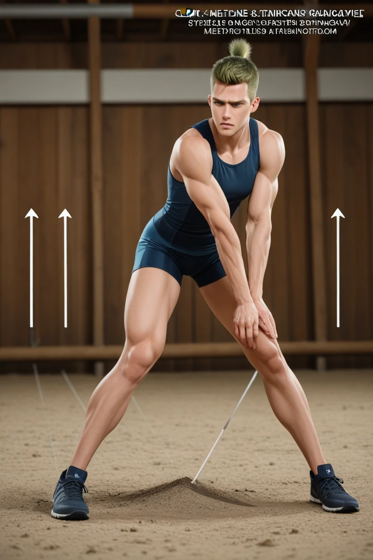 1boy, (Blue Eyes), happy smile,caucasian boy,18 years old,young, slim body, slender, skinny body build, child-like, twink,gymnasium, high ceiling, hardwood floor, (wrestling mats:1.3), MarcusMojo, slight smile, wrestler wearing men's wrestling singlet, dynamic movement, white socks, sneakers, (((full body portrait))), full body shot, wide angle ,pale skin, pink nipples, skinny, good lighting, very pale skin, light skin, model with attractive body,,big bulge and big butts,(Best quality, 8k, Masterpiece). High Detail , , superior quality, natural lighting, beautiful, sexy, correct anatomy, good composition,realistic shapes, realistic skin tones,Natural eyes,realistic eyes,looking up at viewer,vpl,realistic muscles,Realistic wrinkles on the skin,Realistic arms and legs,Realistic face,realistic hair,Make a sexy and seductive face,, Clear Focus: 1.2, Perfect Body virile: 1.4 , Slender Abs: 1.2, Highly detailed face and skin texture, detailed eyes, double eyelids, big upper lip, man focus,amazing composition, front view, HDR, volumetric lighting, ultra quality, elegant,Post a erotic photoshoot,Realistic pose,detailed hair,full body,Fujifilm XT3 photorealistic art by midjourney