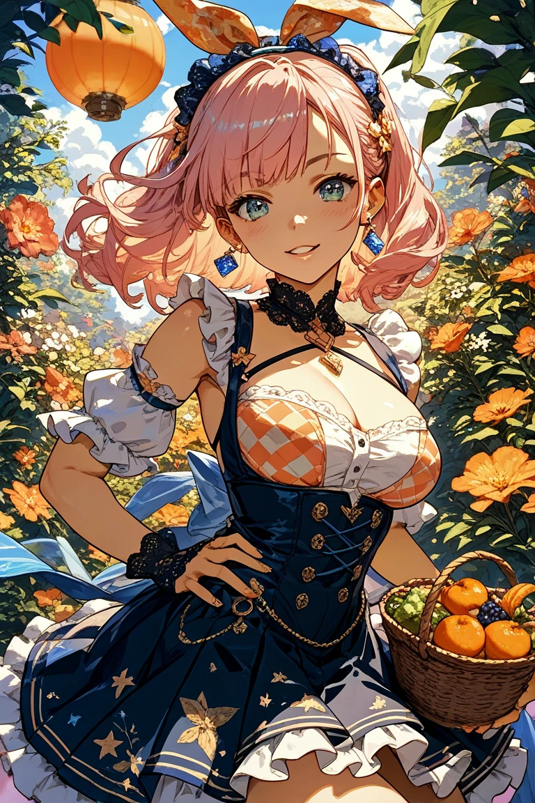 (((solo princess young face))), (18 years old), (huge breasts cleavage focus), sweat on the chest, (masterpiece:1.3:best quality:1.3:ultra detailed:1.3:an extremely delicate and beautiful:1.3:unity 16k wallpaper), (moe anime art style:1.3),
BREAK
(ponytail pink fluffy hair:1.5), (Expressive hair:1.1:very voluminous and very long hair:1.1), bangs, beautiful tiara silver and jewels, long princess veil, ,,,,,,,,,,,,,,,,,,,,,,,,,,,,,,,,,,,,,,,,,,,,,,,,,,,,,,,,,,,,,,,,,,,,,,,,,,,,,,,
BREAK
(super delicate and beautiful face:1.3:beautiful lips:1.1:hyper detail delicate beautiful blue eyeis:1.1), face focus, beautiful smile,,,,,,,,,,,,,,,,,,,,,,,,,,,,,,,,,,,,,,,,,,,,,,,,,,,,,,,,,,,,,,,,,,,,,,,,,,,,,,,,,,,,,,,,,,
BREAK
(gorgeous dress is rococo english gown:1.5:velvet fabric dark pink:1.5:and hoopskirt and long hems:1.5), ((and over skirt with plenty of frills and luxurious embroidery and precision lace fabric)),
BREAK
((cowboy shot)), (looking up:1.1:leaning forward:1.1:from above:1.1), (depth of field:1.9:blurry background:1.2), (nature:1.1:field of tall sunflowers:1.3:Flowing petals:1.3), (fisheye lens:0.8:magnificent panorama view:1.5), light sparkles,