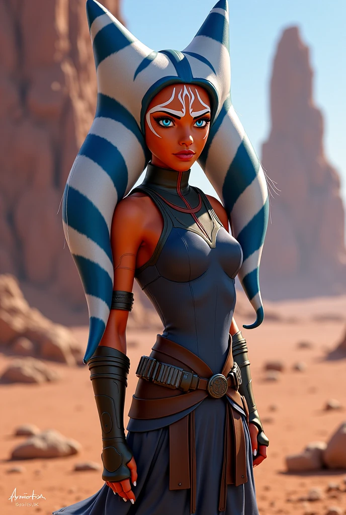 (masterpiece, best quality, ultra-detailed), AhsokaTano, (orange skin:1.2), blue eyes, makeup, medium breasts, blush, hooded cloak, jedi clothes, fully clothed, forest, dense forest, raining, fog, nighttime, full moon, moon lit, walking, confident, focused, serious face