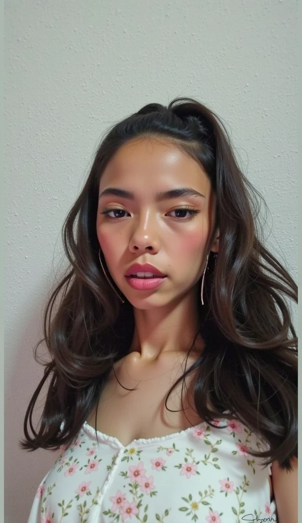 a photorealistic portrait of a stunningly beautiful tanned polynesian woman without light make-up, extremely detailed light green eyes, detailed symmetric realistic face, extremely detailed natural texture, peach fuzz, windy long hair, masterpiece, absurdres, award winning photo by lee jeffries, nikon d850 film stock photograph, kodak portra 400 camera f1.6 lens, extremely detailed, amazing, fine detail, rich colors, hyper realistic lifelike texture, dramatic lighting, unrealengine, trending on artstation, cinestill 800 tungsten, looking at the viewer, photo realistic, RAW photo, TanvirTamim, high quality, highres, sharp focus, extremely detailed, cinematic lighting, 8k uhd,-imagine -