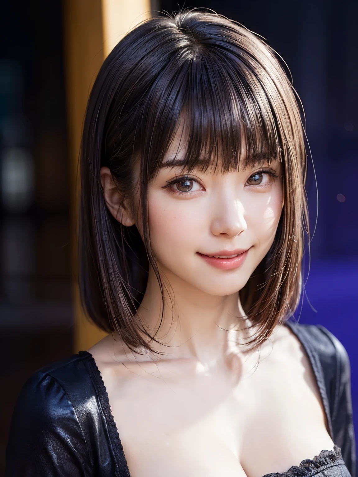(software:1.8、masterpiece, highest quality),1 girl, alone, hyper Realistic, Realistic,Realistic, Looking at the audience, Light brown eyes:1.4,Brunette Short Bob Hair with highly detailed shiny hair, Brightly colored winter clothes, Lepangas:1.4), Outdoor, Mouth closed, Upper Body、big chest eye、eyelash、{Huge|big chest|Hugeな|Mega} whole :2, Chest cleavage:2、(((big chest eye、Short Bob Hair、Highlights from Students、Looking at the audience、She is very beautiful and cute、Show me your ears、Long neck、smile、Close your mouth and smile、Bangs and beautiful teeth)))、Ideal body type、（Nothing is drawn、Very beautiful pure white background:1.6）、beautiful long neck:1.4、(({Huge|big|Huge|Mega} chest, Chest cleavage:2、Upper Bodyは服を着ていない:1.6))、(((Portraiture:2)))、Perfect Anatomy