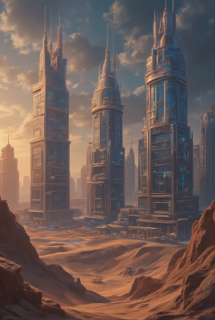 Sci Fi Modern City In the Desert, Futuristic City, Destiny Shadowkeep Theme city