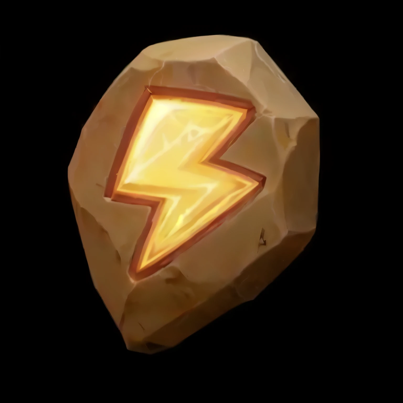 A close up of a rock with a lightning bolt on it - SeaArt AI