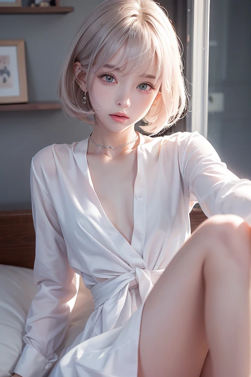 ((muste piece)), ((best quality)), (Super detailed), anime style etc.,peeing on the bed, pretty girl, 1 girl, solo, ((beautiful eyes)), shy smile,pajama00, 