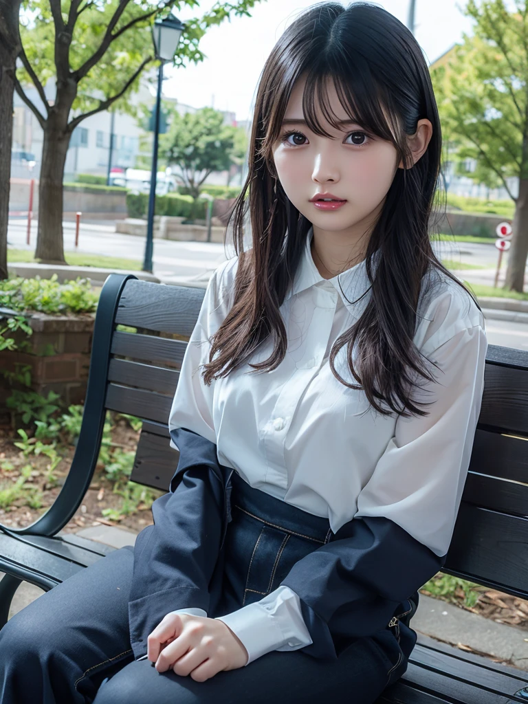 (8k、RAW写真、最高品質、傑作:1.2)、(現実的、現実的)、1 女の子、((完全に裸:1.2、細い脚、全身、正面からの眺め、笑顔、カメラを見つめる、腰に手を当てて立つ))、かわいい