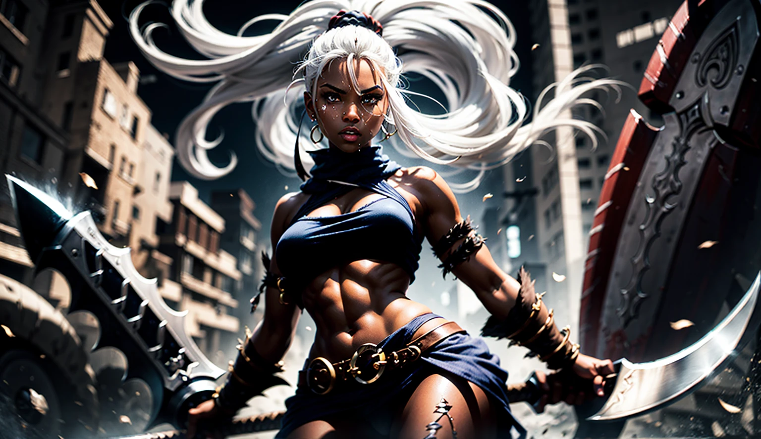 bleach character, dark skin, sexy, cute, full body, best quality