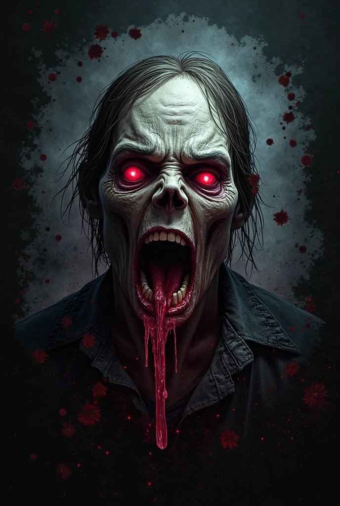 (Upper body、from the chest up:1.5), disgusting horror images, unknown creature、evil smile and glowing eyes, Awesome color art in 4K, Best Jump Scare Scenes, Very scary, glowing eyes and mouth, red eyes shine, his eyes are red and shining, blue shining face, completely red eyes、No pupil、split mouth