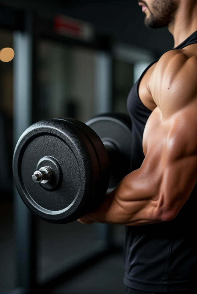 A man carving or sculpting his own body to have great muscle 