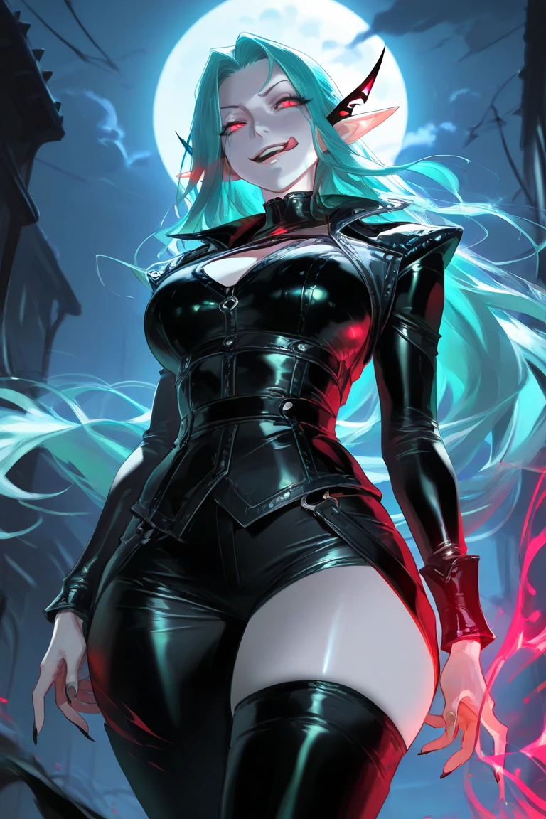 girl alien,(((1girl))),((beautiful girl alien)),

Alien Fish girl, ((blue skin:1.5)), (huge eyes:1.5), (((ear fins:1.5))), (((scaly skin:1.5))),((monster_girl)),(deep blue skin:1.5),

(green hair:1.5), long hair, wavy hair, hair covered one eye, 

(glowing eyes, blue_eyes:1.0), (((black sclera:1.5))),symmetrical eyes,
(large breasts:1.4),saggy breasts,((colored inner hair)),((fat)),(((shiny body,plastic glitter skin,exaggerated shiny skin,illuminated skin,wet legs))),(spider lower abdomen,narrow waist,wide hip,athletic body,inflated legs, thick thighs,detailed body,(detailed face)),

cute,slutty,seductive,erotic,((nsfw)),

zettai ryouiki,revealing clothing,show skin,(wearing underwater armor:1.3),with micro clothes,almost totally naked,with little clothing,tiny thong,generous neckline,(((wet clothes,intricate outfit,intricate clothes))),

(dynamic pose:1.0),solo focus,embarrassed,(centered,scale to fit dimensions,Rule of thirds),

cyberpunk city by the ocean at night, with bright neon signs and dark stormy clouds and puddles, scenery:1.25,nighttime, starry night, cosmos,Very dark night that makes the neon lights stand out, very bright neon lights,nighttime, starry night, cosmos,

artistic photography,(photography taken by sldr),highres, sharp focus,(ultra detailed, extremely detailed), (photorealistic artwork:1.37),(extremely detailed CG unity 8k wallpaper),((synthwave background theme)),(((vibrant colors))),intricate,(intricate background),(masterpiece),(best quality),perfect rendered face,perfect face details,realistic face,photo realistic,analog style,((intricate detail)),(((realism))),
