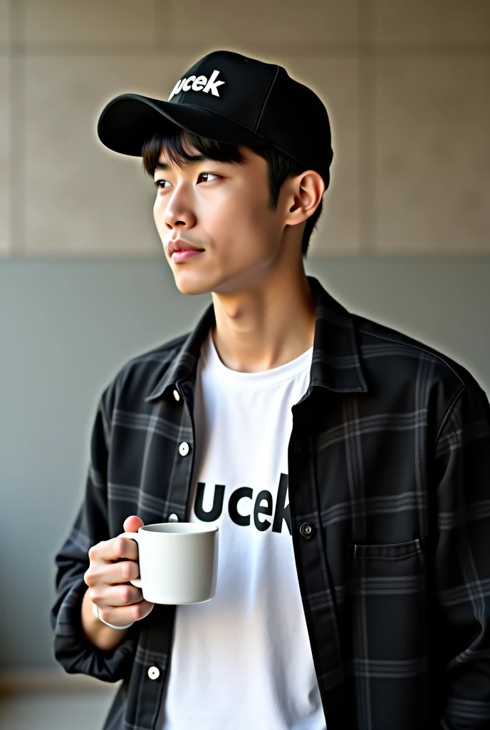 There is a man sitting on a stool in front of the coffee shop, cafe shop, in a coffee shop, Drinking coffee, Male Urzan, enjoying coffee at a coffee shop, Cafe, sitting alone in a cafe, sitting in a café, drinking a coffee, small hipster coffee shop, morning coffee, ulzzangs, mysterious coffee shop girl, jung jaehyun
