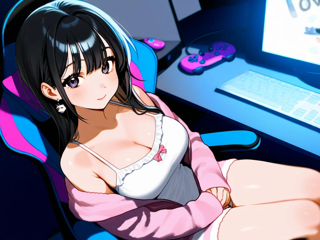 (Lie on the ground:1.3), 1 girl, alone, kujousaradef, nurse, blush, hospital, indoor, Day, window, big breasts, thick thighs, short hair, null, temple, looking at the viewer, stage, Mountain, moody lighting, sexy pose, ear piercing, nurse uniform, pink shorts, stockings, nurse hat, pink nurse uniform, health room, Curvaceous, Erotic position,