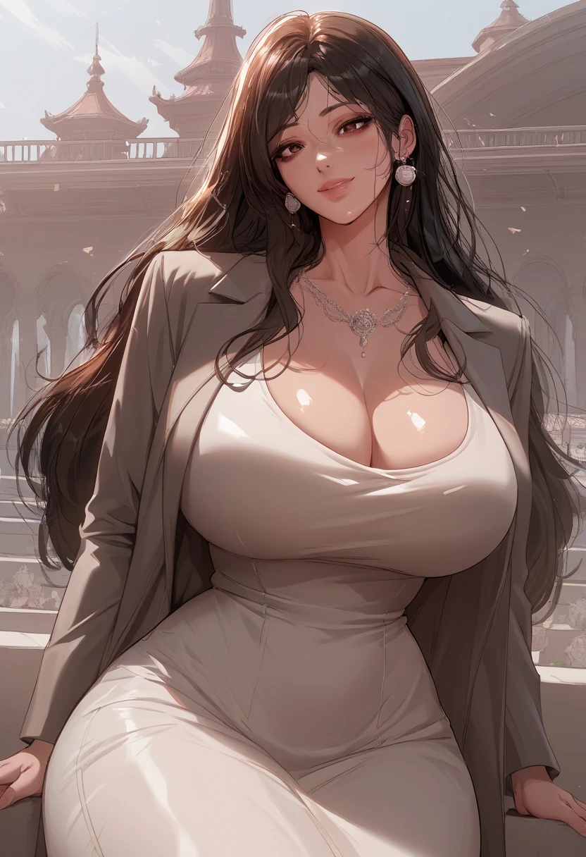 "Sakura, age 24, secretary, in her form-fitting secretary outfit, a vision of allure and sophistication, well-tailored pencil skirt and fitted blouse accentuating her slim waist and curvaceous hips, skirt showcasing her shapely legs paired with high-heeled pumps, blouse in crisp white or soft pastel enhancing her fair complexion, glossy black hair worn down in soft waves, light sophisticated makeup emphasizing her almond-shaped eyes, a string of pearls around her neck symbolizing elegance, in a photorealistic image, professional office fashion photography style, half body shot, 70mm lens, refined and elegant lighting, high resolution 8K, capturing her stunning blend of professionalism, elegance, and allure (professional office fashion photography:1.4), (elegance and allure:1.3), (sophisticated and light makeup:1.2)"
