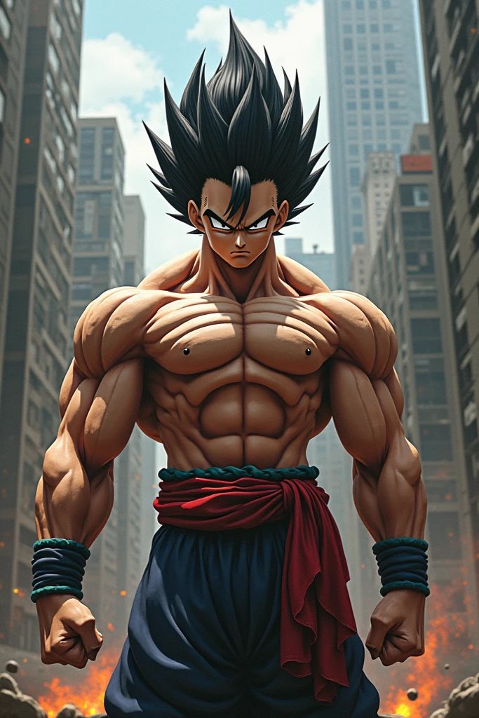 (detailed illustration,Underwear,dragonball z,working outside, academy,bodybuilding academynasium,whole body),(oil painting,outline),(muscular,Athletic,adjusting,intense training),(perspiring,Exhausted,Exercise),(Energetic, dynamic),(colorfully,Vibrant,sharp contrast),(Ablaze, live lighting)