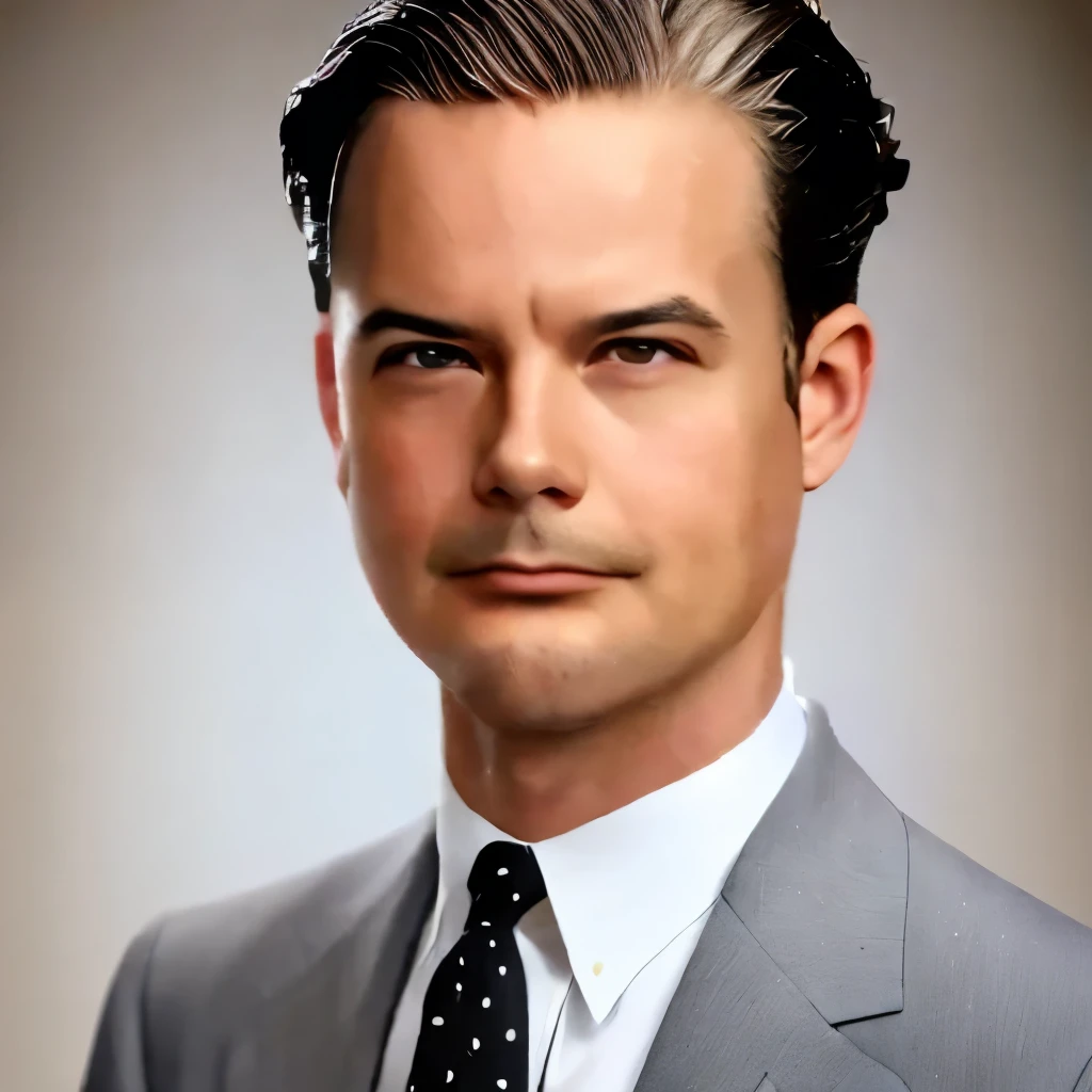 Arafed man in a suit and tie with a white shirt and black tie - SeaArt AI