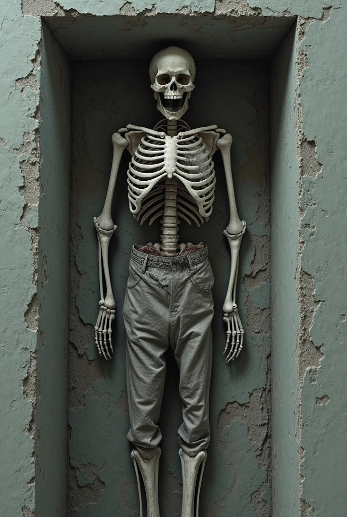 grinning skeleton into an overpacked closet.