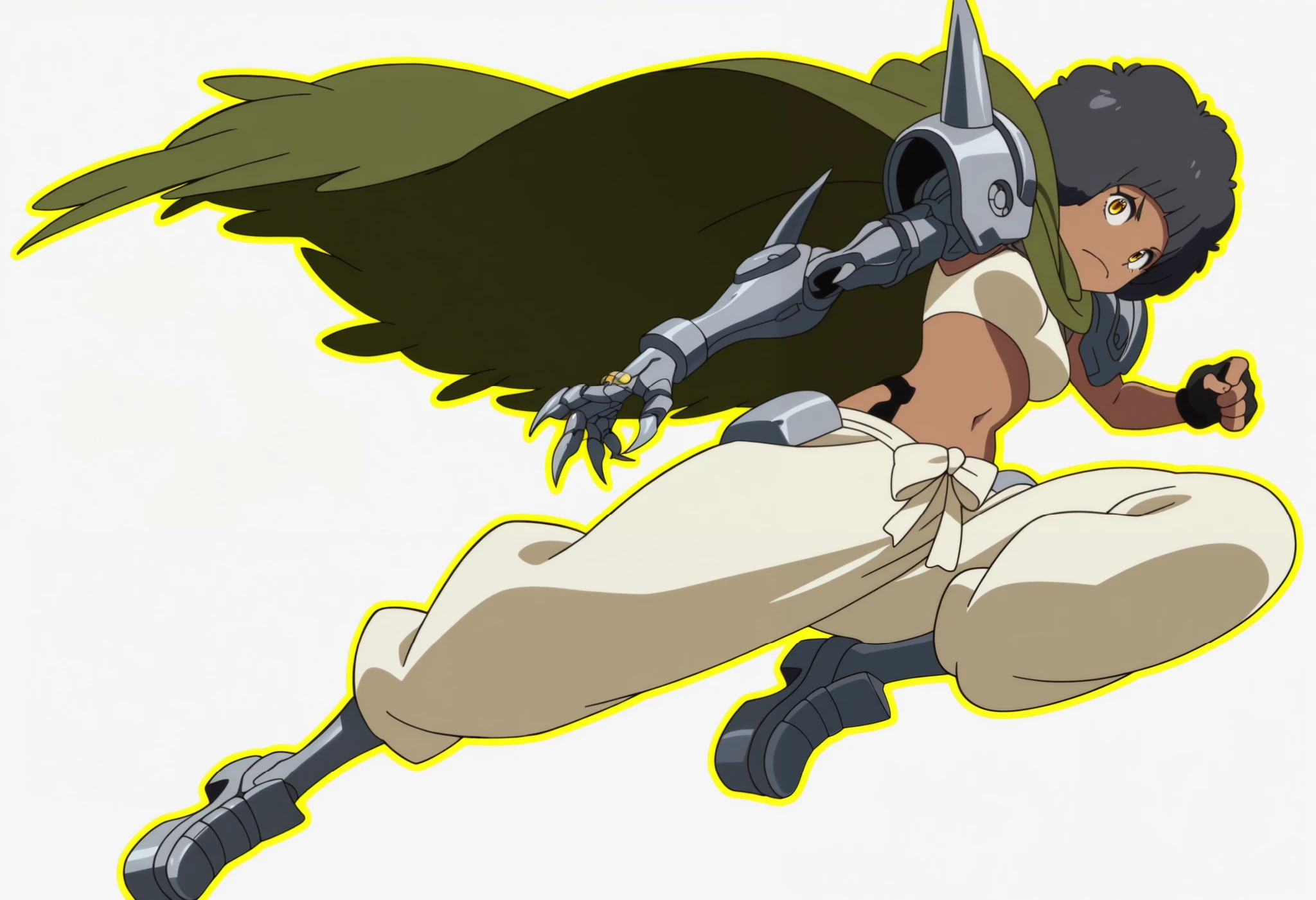 Anime character with a sword and a cape flying in the air - SeaArt AI