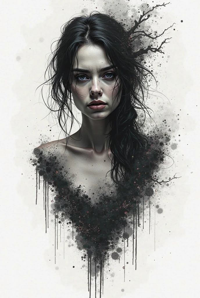 Create a tattoo art based on Lana Del Rey&#39;s &#39;Video Games&#39; music video, including her image in the style of the clip. Also add the image of Chino Moreno from Deftones and Billie Eilish in the video &#39;Ocean Eyes&#39;, all in a cohesive and detailed design