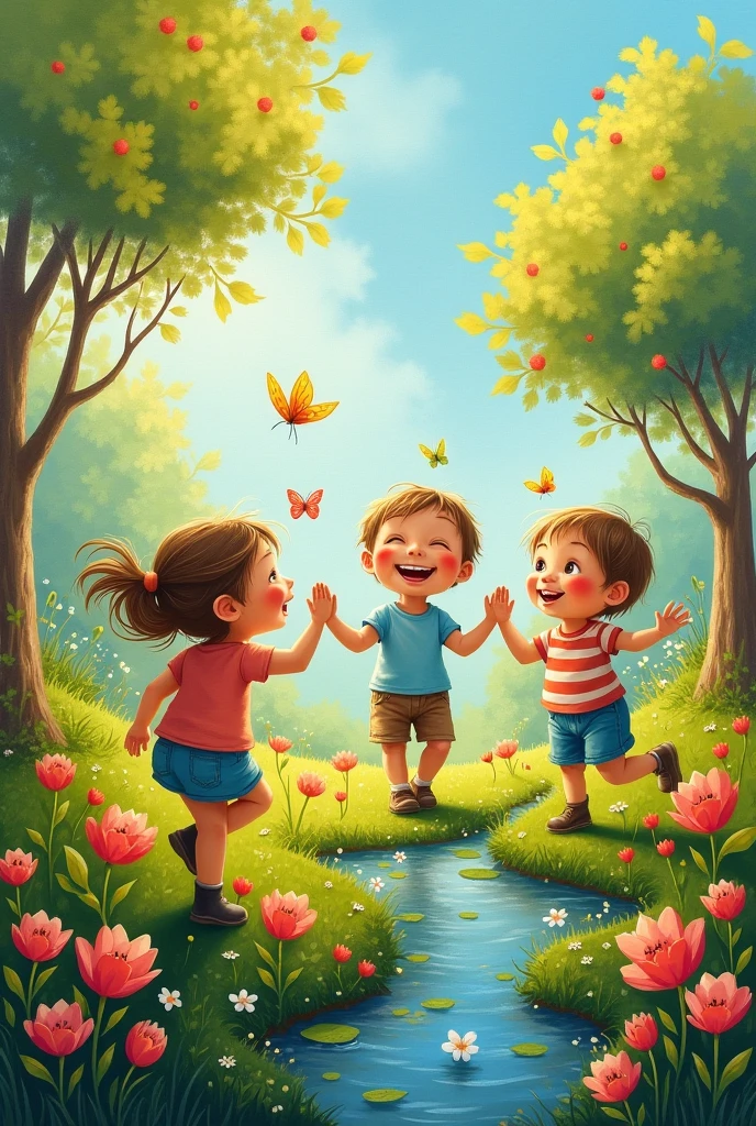 for kids poem Butterflies dance and the birds all play,
In the magic garden, we laugh all day!