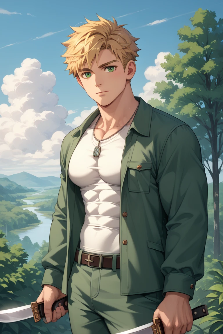 (masterpiece, Best quality 12 year old boy,Shota), 1 boy, young, huge muscles,Slightly modify the abdominal contour,lose weight,lean muscles feel, Short blonde hair, wearing a cowboy hat,brown eyes, complicated, Rainforest, Muscles sparkle in the sun,Topless,Wearing khaki adventure pants,outdoor adventure boots,pained expression,bite lip, bright colors,(depth of field:1.2),looking at the audience, sit on stone