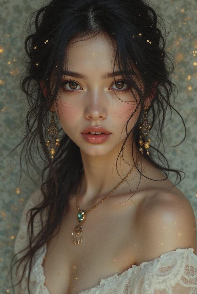 highest quality, masterpiece, expensive_response, 1 girl, hair ornaments, ネックresponse, jewelry, beautiful face, About the body, Tyndall effect, photographのようにリアルな, dark studio, rim lighting, two-tone lighting, (expensive detailed skin:1.2), 8K uhd, Digital single-lens reflex camera, soft lighting, expensive quality, volume lighting, Frank, photograph, expensive responseolution, 4K, 8K, Bokeh, medium breasts, open fingers,