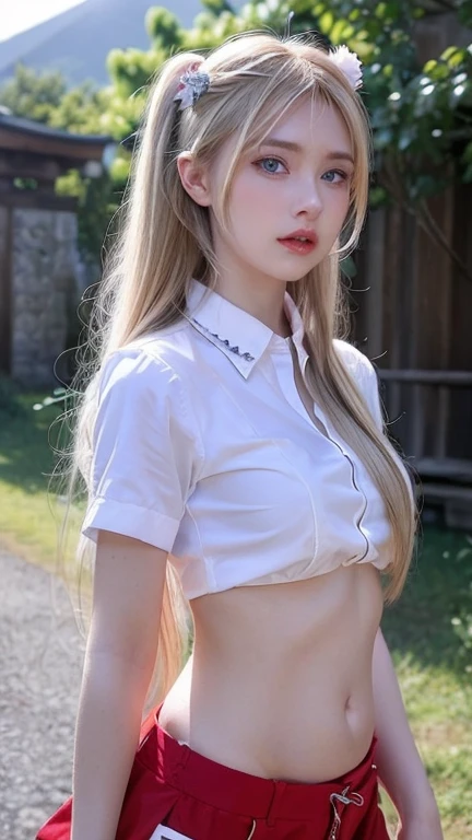 Sexy big , beautiful girl looks sexy and cute & Cute beautiful sexy face, A strong wind blows my hair in front of my face,Beautiful super long metallic blonde french braids。Her long bangs hide her beautiful, cute and sexy eyes.。、Belly button shirt、Very short pink and black checkered miniskirt、Turn around and look at me with a smile、Cute eyes hidden by long bangs、yawn、Double teeth、Reduces the appearance of nasolabial folds、Ulchan-6500-v1.1、(RAW Photos:1.2)、(Realistic:1.4)、(nsfw:1.4)、Beautiful detailed girl、Very detailedな目と顔、Beautiful and detailed、It's unbelievable that、Huge file sizes、Super detailed、High resolution、Very detailed、Highest quality、masterpiece、、(Japanese girls' high school uniforms:1.2)、Figures、Very detailed、CG、Unity、8K Wallpaper、wonderful、small detailed、masterpiece、Highest quality、Very detailed CG uniform 8K Wallpaper、The light shines on your face、Cinema lighting、24 year old girl、(White underwear:1.4)、 garter belt、Figures、Standing position、thin、smile、Big Breasts、Cleavage、indoor、gravure pose、