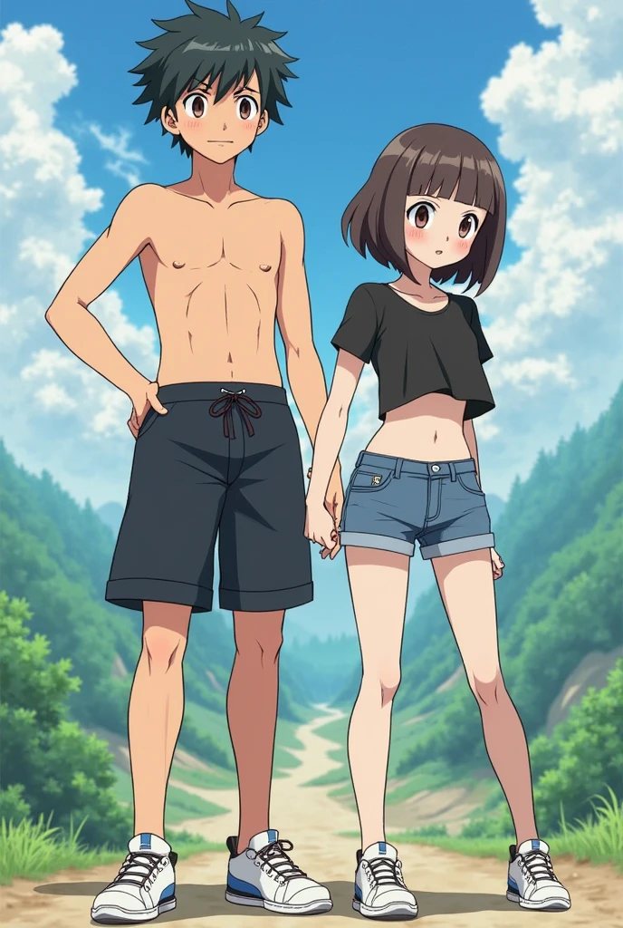 koga yuika big breast, short hari, big chest, short height, little girl, big breast, ((bare shoulder)), ((presenting armpit)), (see-through), cleavage, naughty face, ((bikini tanlines)), arm up, loli, swimsuit, twin tail, small girl, armpits, school uniform
