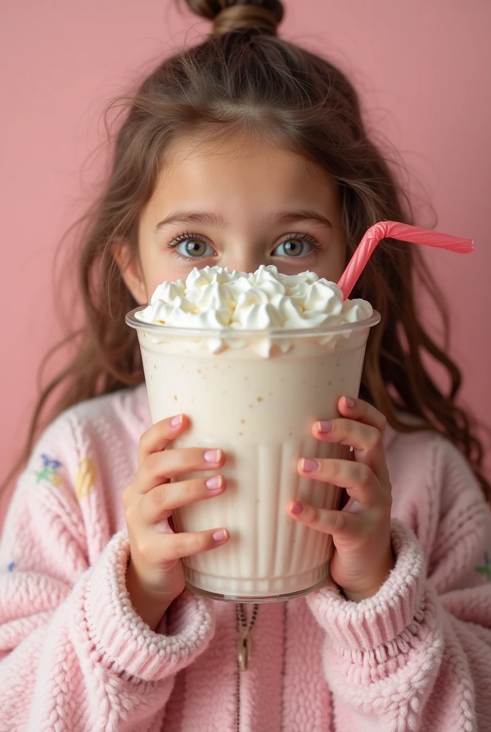 Blonde girl child, obra-prima, alta qualidade, melhor qualidade, sorvete de chocolate com marmelada, cone, foodphoto,