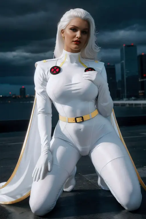 CARTOON_X_MENs_Storm, ownwaifu, storm \(x-men\), <lora:CARTOON_X_MEN90s_Storm:1>,