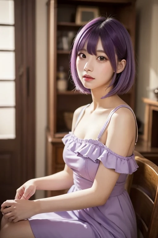 8K, Ultra-high resolution, Highest quality, masterpiece, 三分割法によるphotograph,Surreal, photograph, 1 Girl, (16 years old:1.3), pretty girl, Cute face, 細部まin美しい目, In detail,masterpiece,, One Girl:1.2, Japan Female Announcer, ((Highest quality, 8K, Tabletop: 1.3)),{{Tabletop}},figure,Highest quality,the Extremely Detailed CG Unity 8K Wallpapers,One Girl_一人in,full_body,from_Downに,look up_in_Audience,look up_Down,(White Pantyhose:1.3),(No shoes:1.3),bed,Purple hair,Twin tails,露出したDown着,window,hair_ribbon,Strong Rim Light,Camel Toe,
