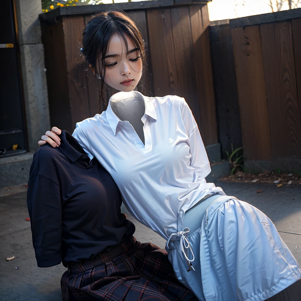 Spread your legs、Generate the whole body、shirt、skirt、Short cut、Panties、So that your head can be seen