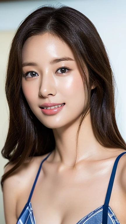 （（Highest quality， 8k， Tabletop：1.3））、Beautiful mature woman、Japanese（40 years old）、Mature Woman（（lingerie））. Random color tank top：1.2（Leaning forward））.（Huge breasts）.（smile：1.15）、Highly detailed face and skin texture、White groundless background、Hands down and chest together pose、Double、Big beautiful eyes