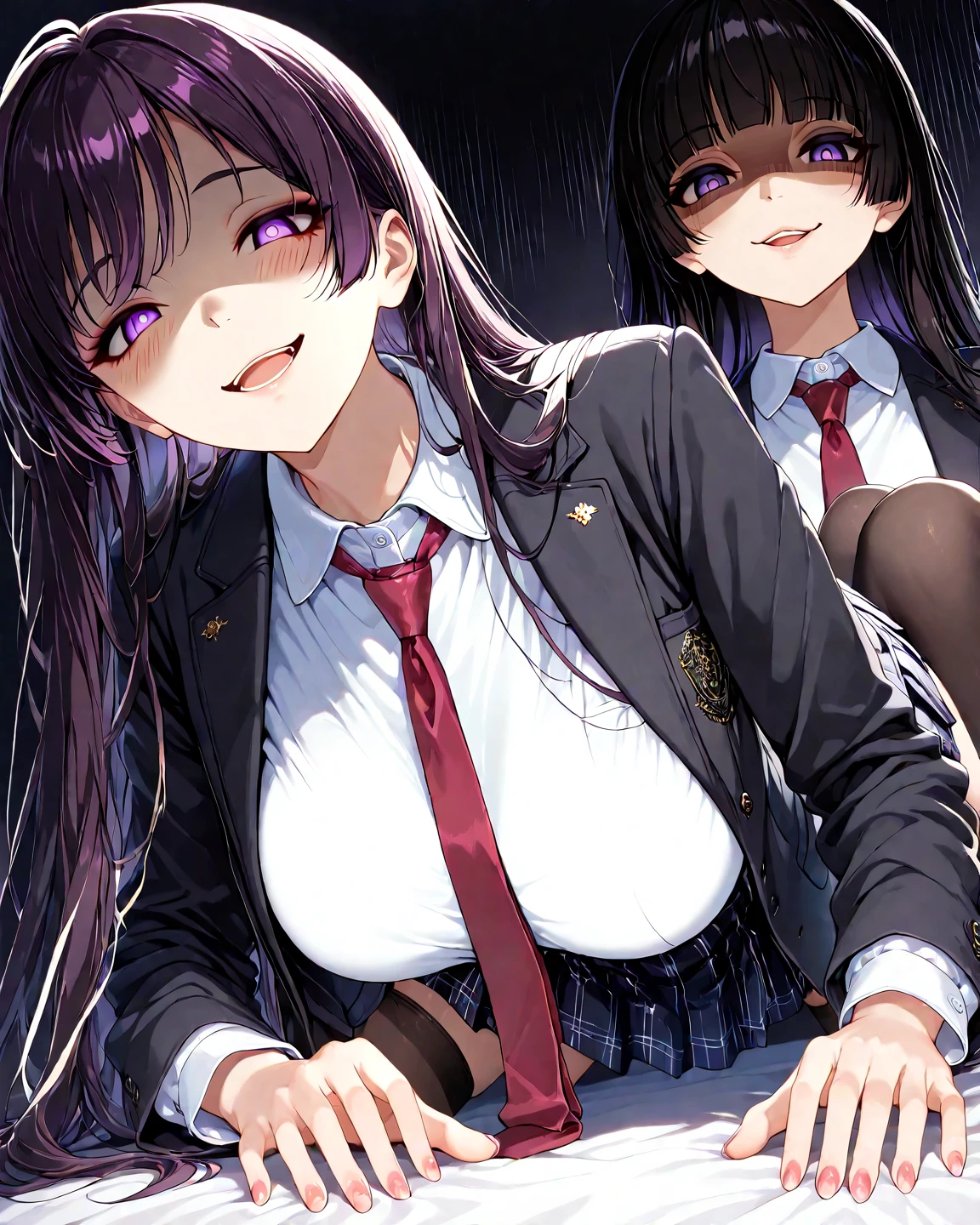 １７Year old schoolgirl　High school girl in black high socks Japan　puffed out cheeks　Fume　Lack of eye power　The skirt is ironed　The shirt is ironed　The tie is about to come off　plaid skirts　Glasses twin tail rough sketch　The contours are not black　Outlines are colors々colourfull１７Year old schoolgirl　High school girl in black high socks Japan　puffed out cheeks　Fume　Lack of eye power　The skirt is ironed　The shirt is ironed　The tie is about to come off　plaid skirts　Glasses twin tail rough sketch　The contours are not black　Outlines are colors々Use colorful colors　less saturated　watercolor paiting　The contour line is thin and delicate　There are many contour lines　Hair is pink　hair is long　Hair is tied　Twin-tailed　The skeleton is very thin　very thin shoulders　Udder is small　The height is１７０centimeter　Weight is３０kilogram　Fume　Lack of eye power　Use colors that don't open your eyes　less saturated　watercolor paiting　The contour line is thin and delicate　There are many contour lines　Hair is pink　hair is long　Hair is tied　Twin-tailed　The skeleton is very thin　very thin shoulders　Udder is small　The height is１７０centimeter　Weight is３０kilogram　Fume　Lack of eye power　Eyes are not open tightly