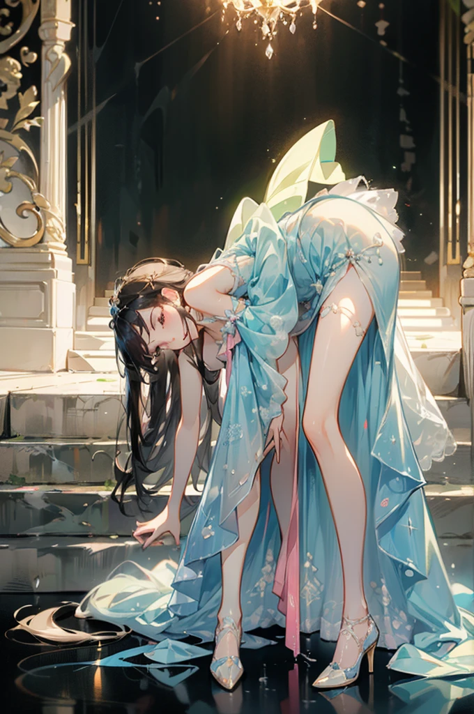 ((((Best Quality, 8K, 32K, masterpiece, 1.2)))),{{solo}},nsfw,{{{Artist: EUPHORIA's style}}},((perfect beautiful face:1.2)), having sex at multiple position, inserted invisible penis into pussy,((vaginal hole:1.3)), leaking pussy juice from, high quality of vagina, vivid pussy ,((a lot of public hairs:1.3)), embarrassed, fully blush, from back angle view, looking back,