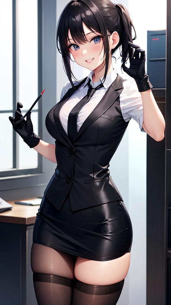 Investigator turned into a bunny girl robot Behind her stands a middle-aged man in a suit. A room like a laboratory surprised expression, UHD, retina, masterpiece, Accurate, anatomically correct, rough skin, Super detailed, advanced details, high quality, Award history, 最high quality, High resolution