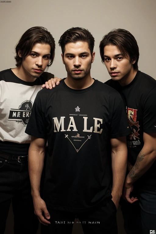 latex string thong , full length shot , huge bulge , sexy , eroticism , super tight latex thong , dynamic pose , 3 boys shooting porn magazine cover , 3 handsome boys close together