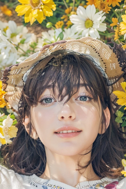 "Retrato de cuerpo entero de una chica encantadora con cabello rizado, small figure, Cara hermosa, Cautivadores ojos azules, and modest bust size, completamente desnuda mostrando su belleza natural."