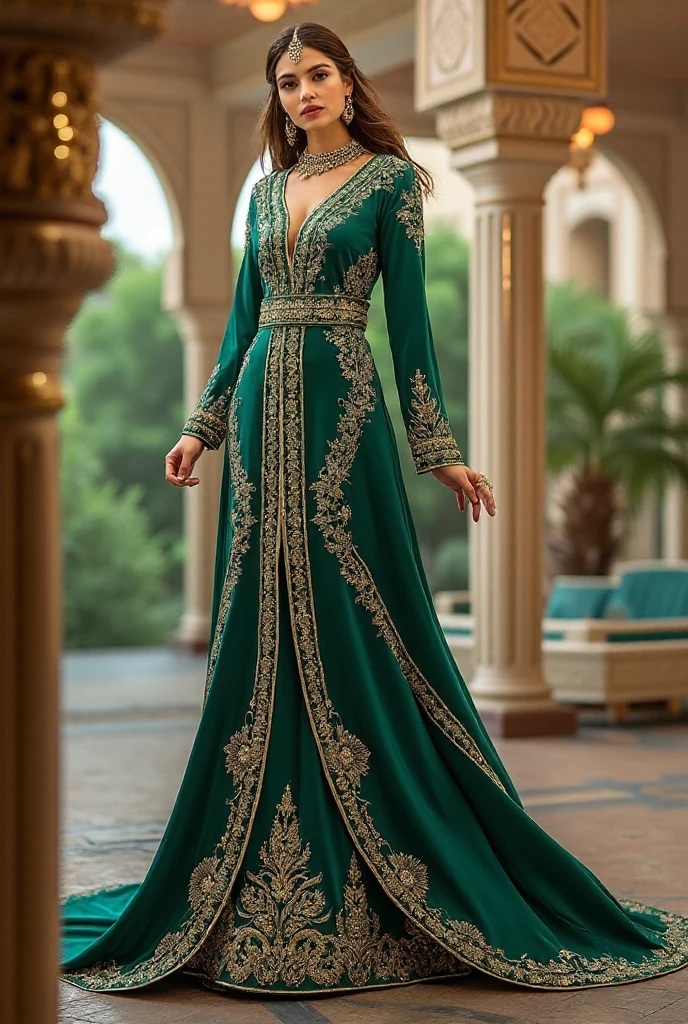 woman wearing a Moroccan caftan,(Beautiful dark haired woman:1.2),(Moroccan style:1.2), (full body:1.1), high quality art, high resolution, high definition, green eyes, puffy lips, smiling, surprised, blushing, lipstick, beautiful eyes,
large breasts, cleavage,
smooth skin, sexy woman, golden earrings, <lora:Moroccan_Caftan:0.6>