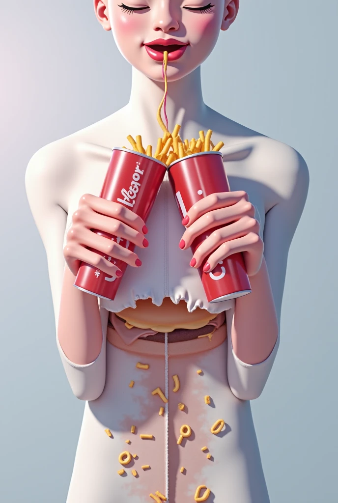 mannequin drinking hot pepsi and another with cooled coca cola in a shop window