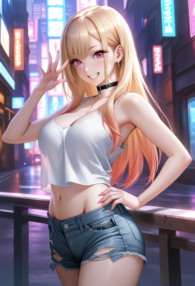 1 girl, naruto uzumaki as a girl, naruto genderswap, female naruto uzumaki, naruto genderbend (anime naruto) genderswap, female/girl/woman, feminine features, feminine body, great curves, cute, hot, long blond hair, blond hair, long hair, tail in hair, ponytail in hair, blond ponytail, blue eyes, beautiful eyes, feminine blue eyes, girly outfit, modern clothes, nice clothes, fashionable outfit, ultrasharp, 4k picture, highly detailed, beautiful