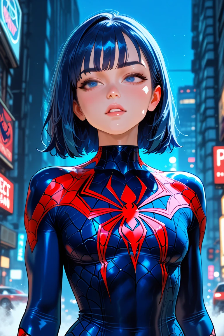 Krysten Ritter、マーベルコミックの映画Poster、so beautiful、Movies about Spider-Man、sexy、whole body、Wearing a skirt、Premiere Date、Poster、belly buttonを突き出す、new york、She's wearing a ripped Spiderman suit、The suit is torn、Wearing a skirt、Red and black color scheme、dynamic、masterpiece、highest quality、Super detailed、Very detailed、Delicate and beautiful shine、Ultra-high resolution、Cinematic、break、breakドロップ、(Torn clothes:1.5)、(Wet clothes:1.4)、Bare shoulders、Real Rain、Wet Hair、belly button、Exposed Skin、sexyな肩を披露