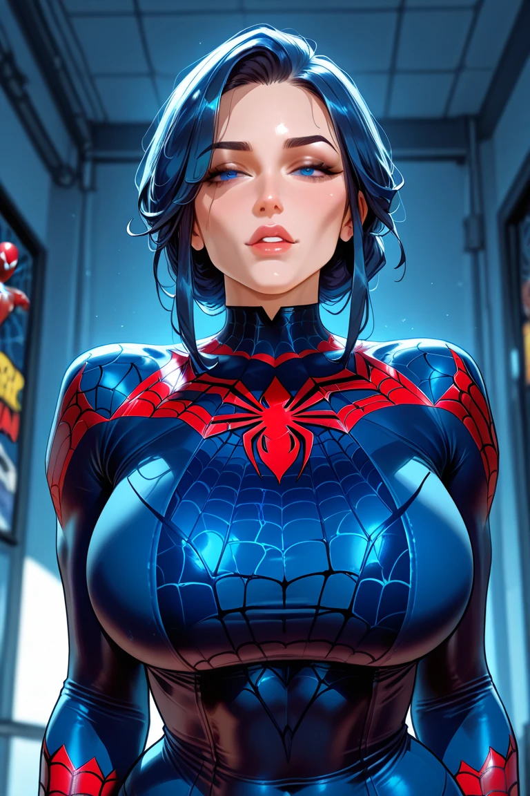 spider woman big tits:1.2,Spiderman sits on his knees and Spiderman in a dark city, spider - artistic style of poetry, into the Spider Verse, Spider Verse, in spider verse, Spiderman in futuristic style, thousands of manners!!!, 3840 x 2160, 3840x2160, thousands of manners, hq 4k обои, rendering in sfm, super detailed render